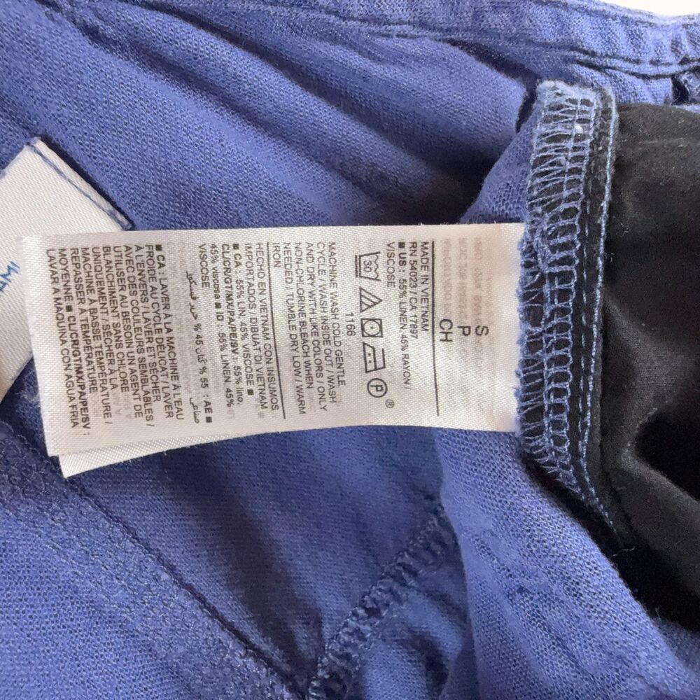 Old Navy Navy Blue Linen Blend Cami Romper Size S - Picture 6 of 8